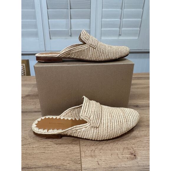 Carrie Forbes Tapa Woven Raffia Loafer Mules Natural Woven Raffia Size 8 US NWOT - Picture 4 of 15